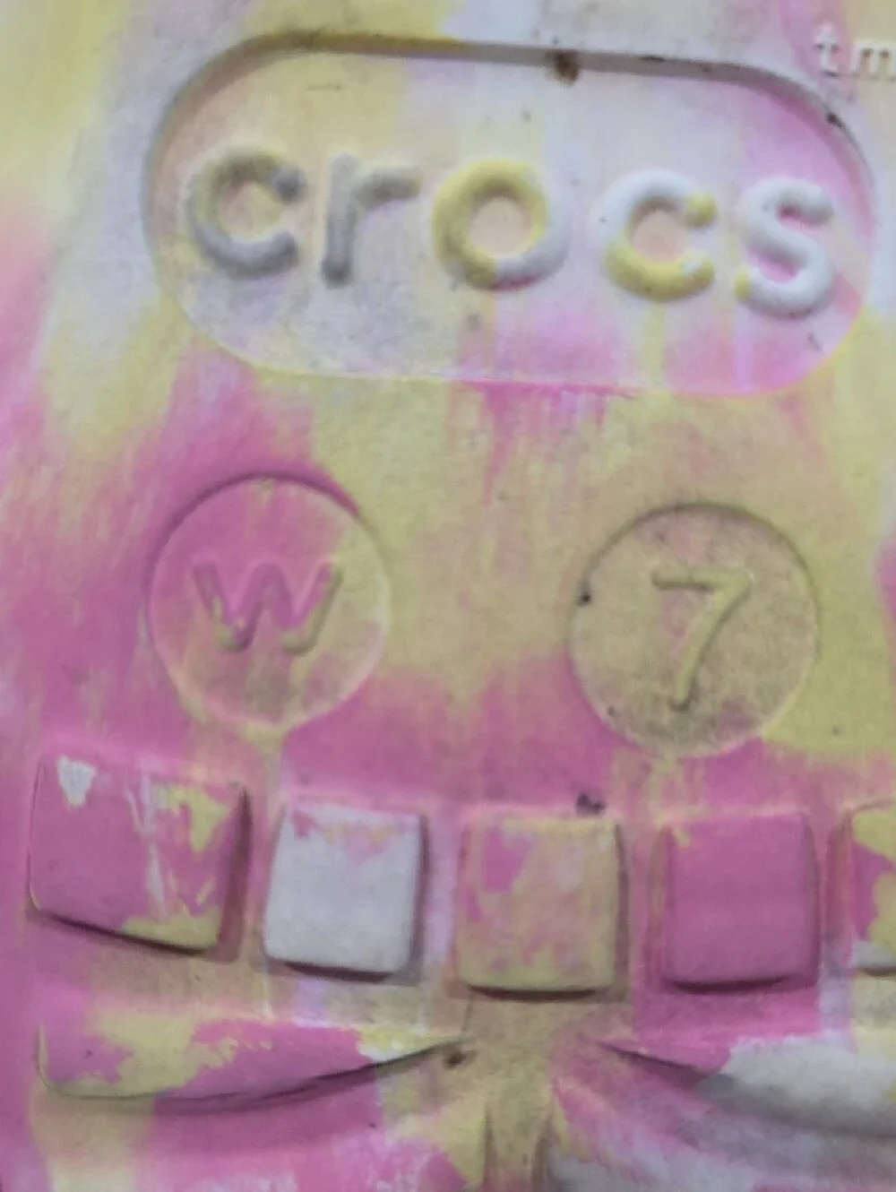 CROCS Womens Pink & Yellow Tie-Dye Platform Clogs